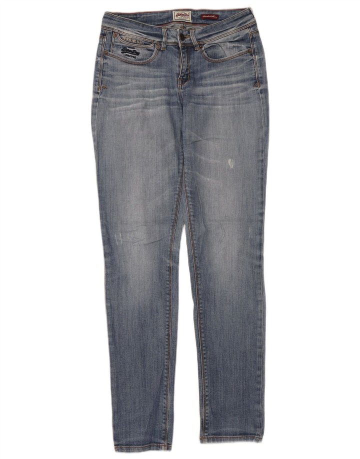 Superdry Dame Standard Distressed Skinny Jeans W26 L32 Blå Bomuld