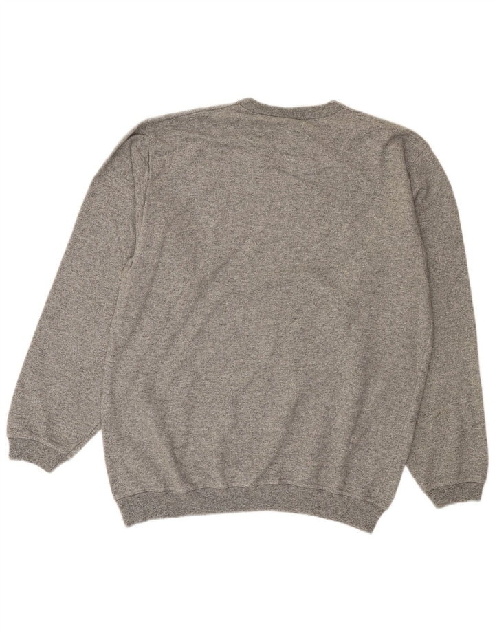 Champion Herre Grafisk Sweatshirt Jumper Large Grå Flecked Bomuld