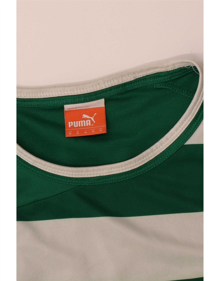 Puma Herre Top Langærmet Medium Grøn Stribet Polyester