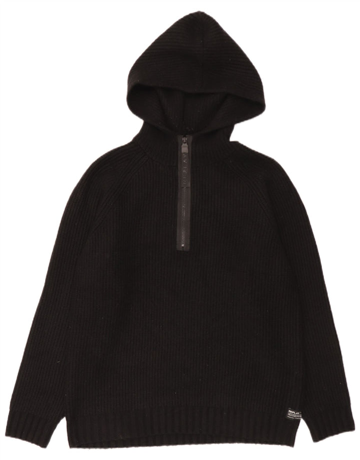 Replay Herre Hættetrøje Sweater Large Sort Polyester