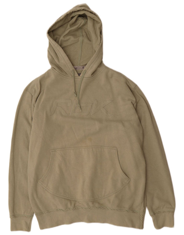 REEBOK Grafisk hættetrøje til mænd Large Khaki Bomuld