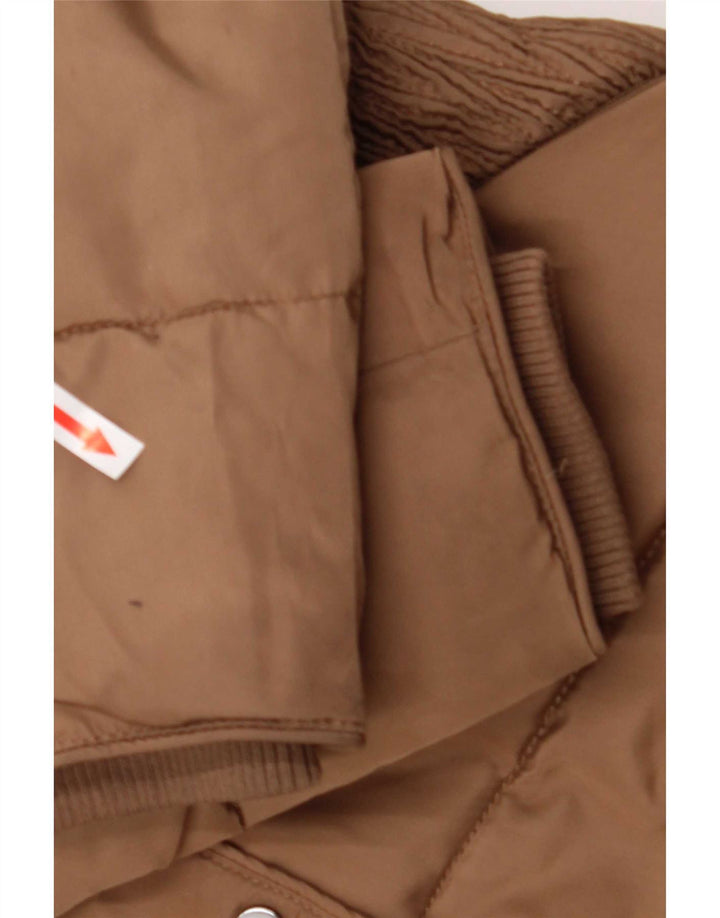 Hobbs polstret frakke til kvinder UK 8 Small Brown Colourblock Polyester