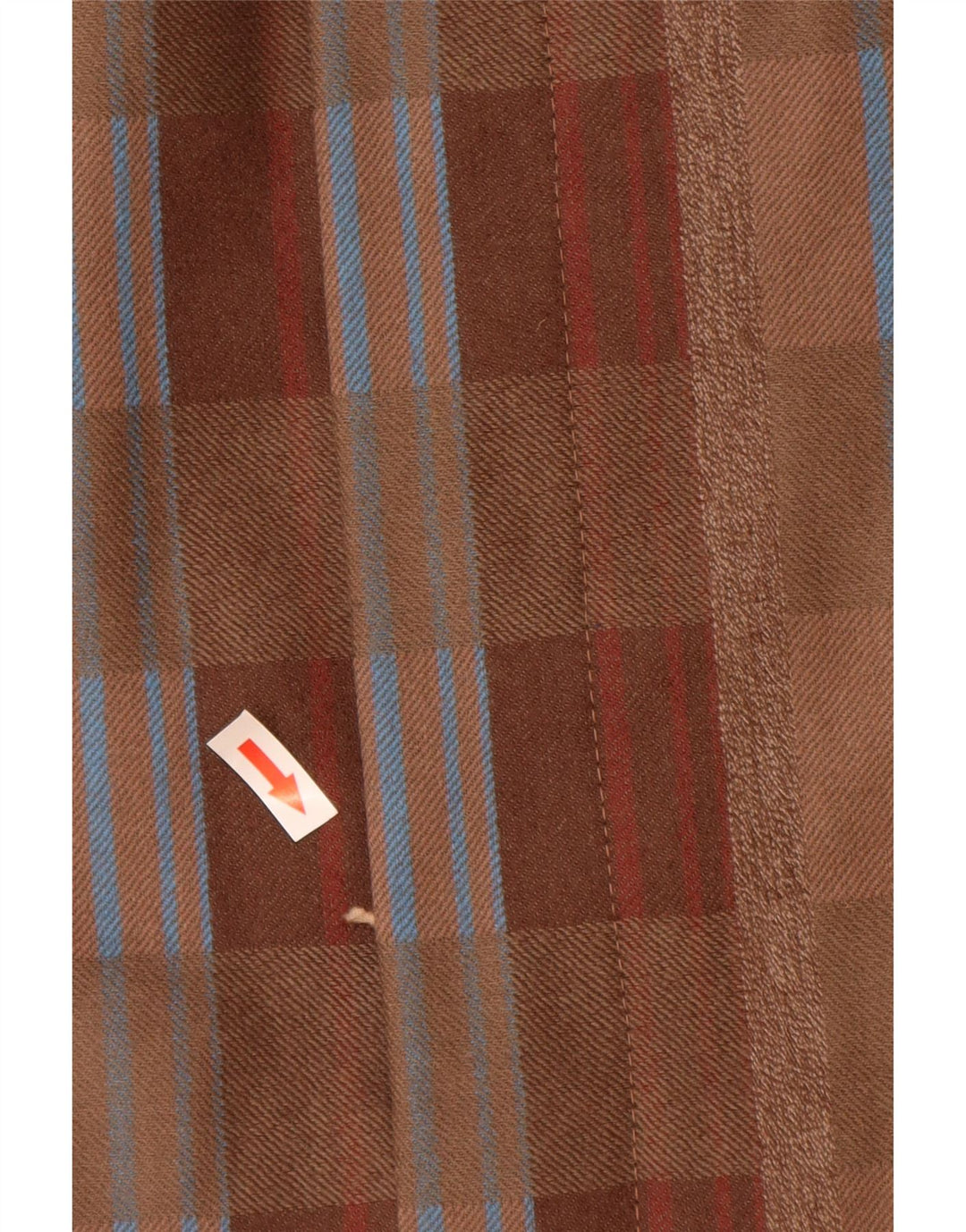 Vintage Dame Højtalje Lige Nederdel IT 44 Medium W26 Brun Plaid