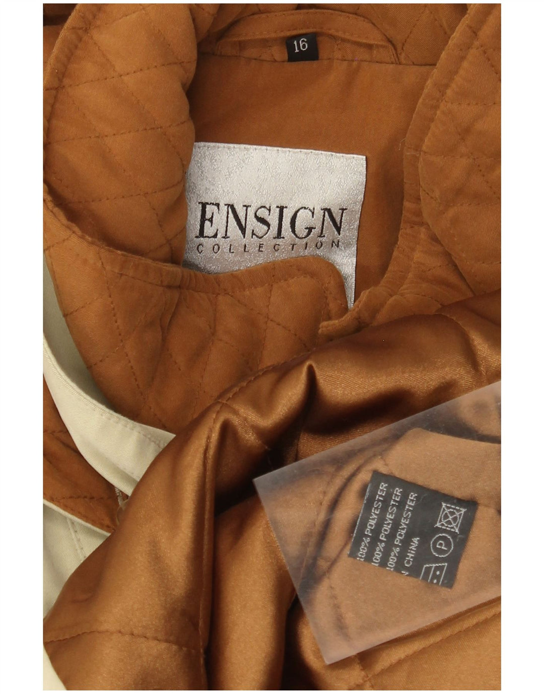 Ensign Dame Hooded Windbreaker Coat US 16 2XL Beige Polyester