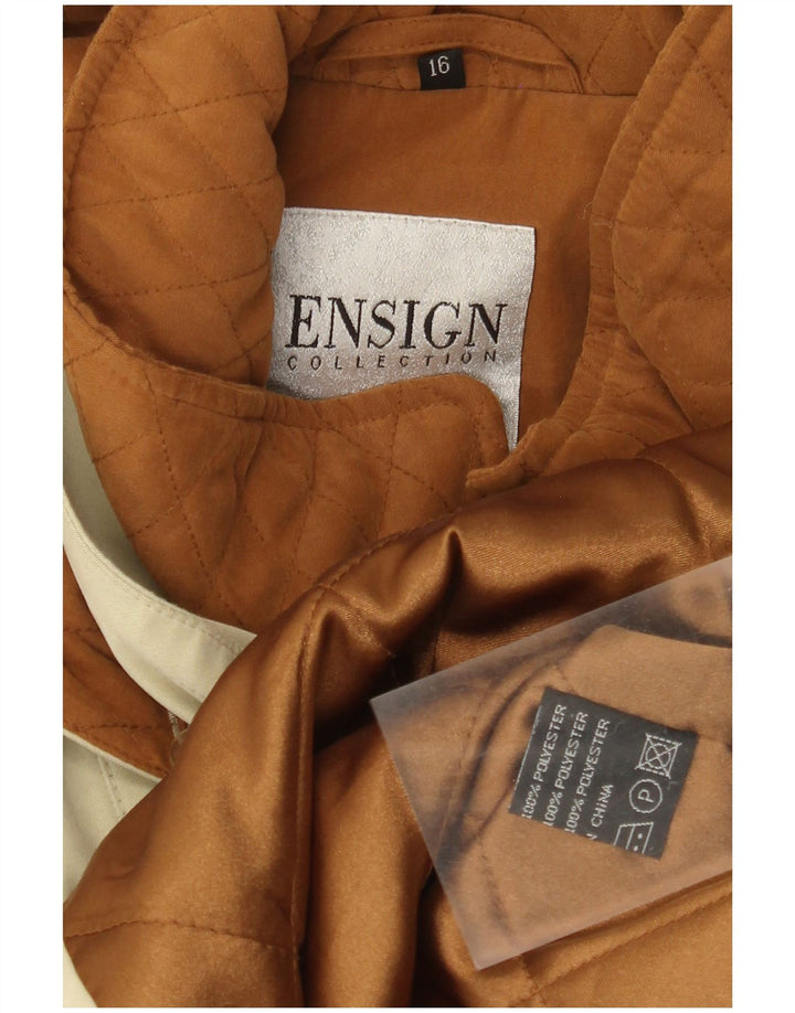Ensign Dame Hooded Windbreaker Coat US 16 2XL Beige Polyester