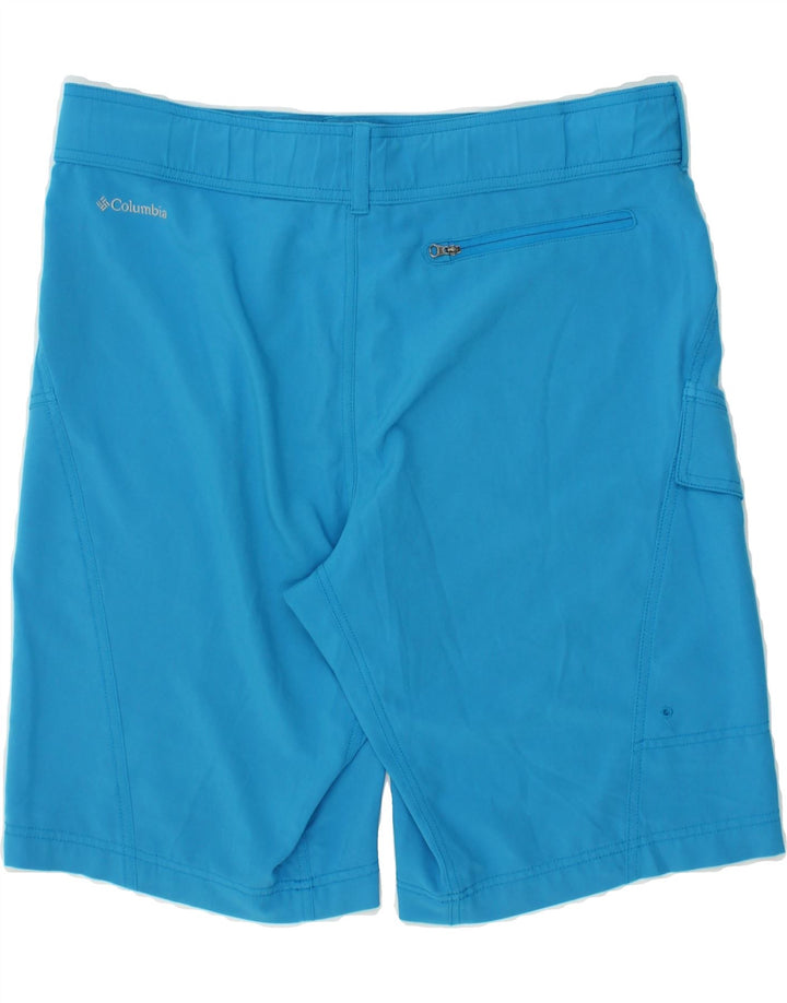 COLUMBIA Mens Omni-Shield Cargo Shorts Small W28 Blue Polyester Vintage Columbia and Second-Hand Columbia from Messina Hembry 