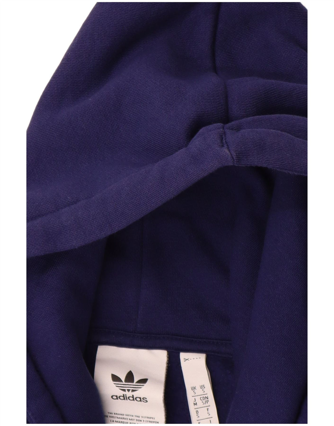 ADIDAS Mens Hoodie Jumper Small Navy Blue Cotton