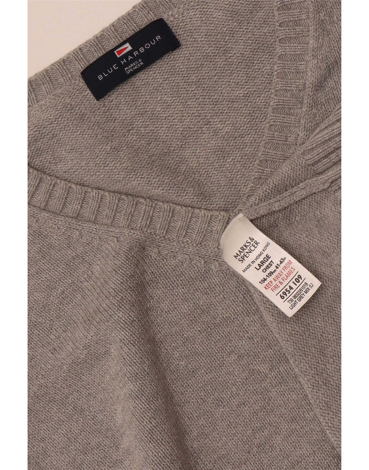 Marks & Spencer Herre Blue Harbor V-hals sweater UK 41/43 Large Grey