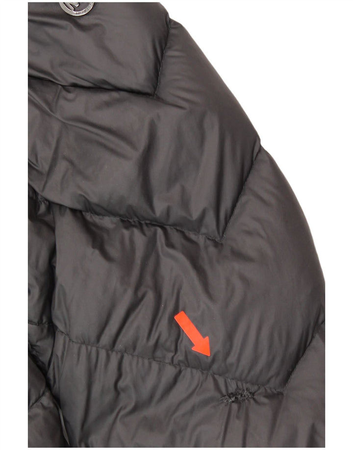 MICHAEL KORS Dame hætte polstret frakke UK 18 XL Grå Nylon