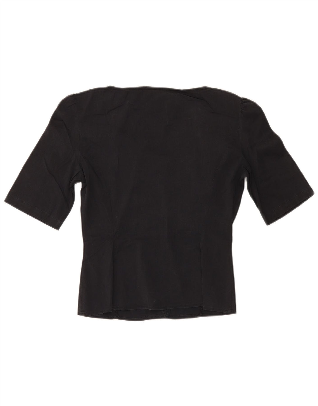MAX & CO. Womens Flæse Front Crop Shirt Bluse IT 40 Small Black Bomuld