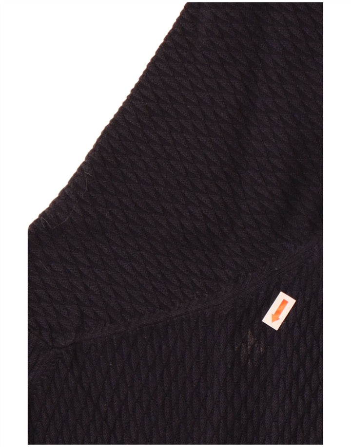 MASSIMO DUTTI Dame Boat Neck Jumper Sweater UK 10 Small Navy Blue Bomuld