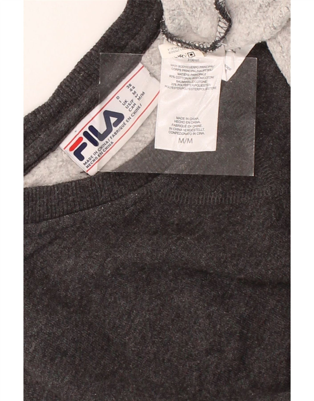 FILA Mens Sweatshirt Jumper Medium Grey Cotton Vintage Fila and Second-Hand Fila from Messina Hembry 