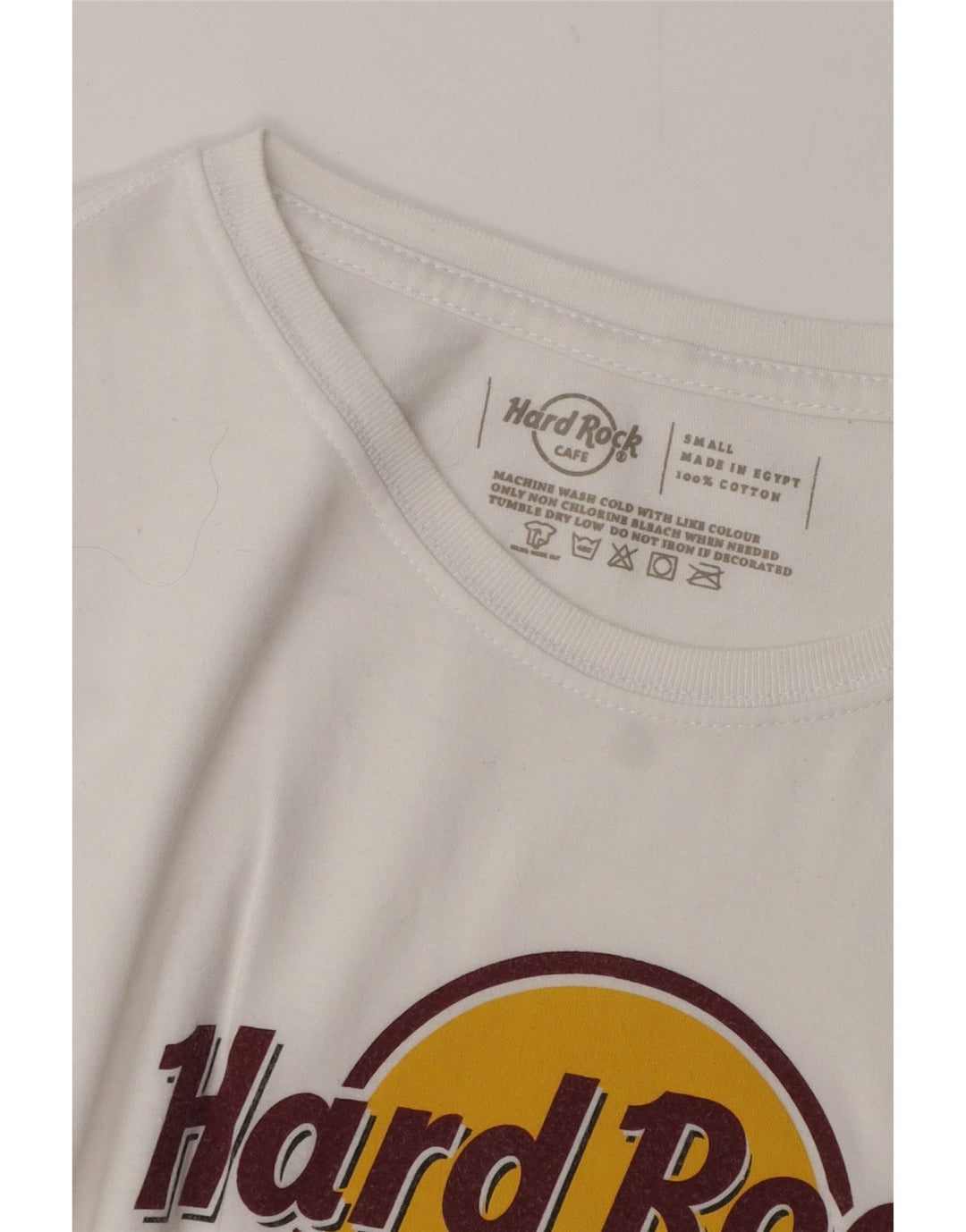 HARD ROCK CAFE Dame Grafisk T-Shirt Top UK 10 Small White