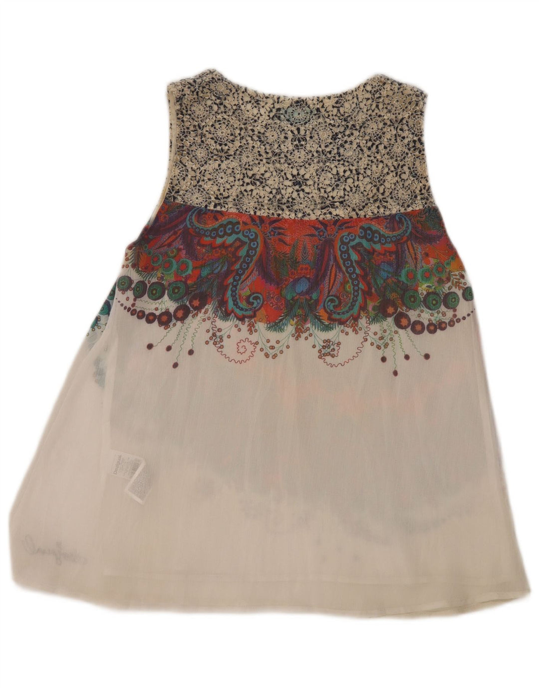 DESIGUAL Kvinder grafisk bluse Top UK 10 Lille flerfarvet Paisley