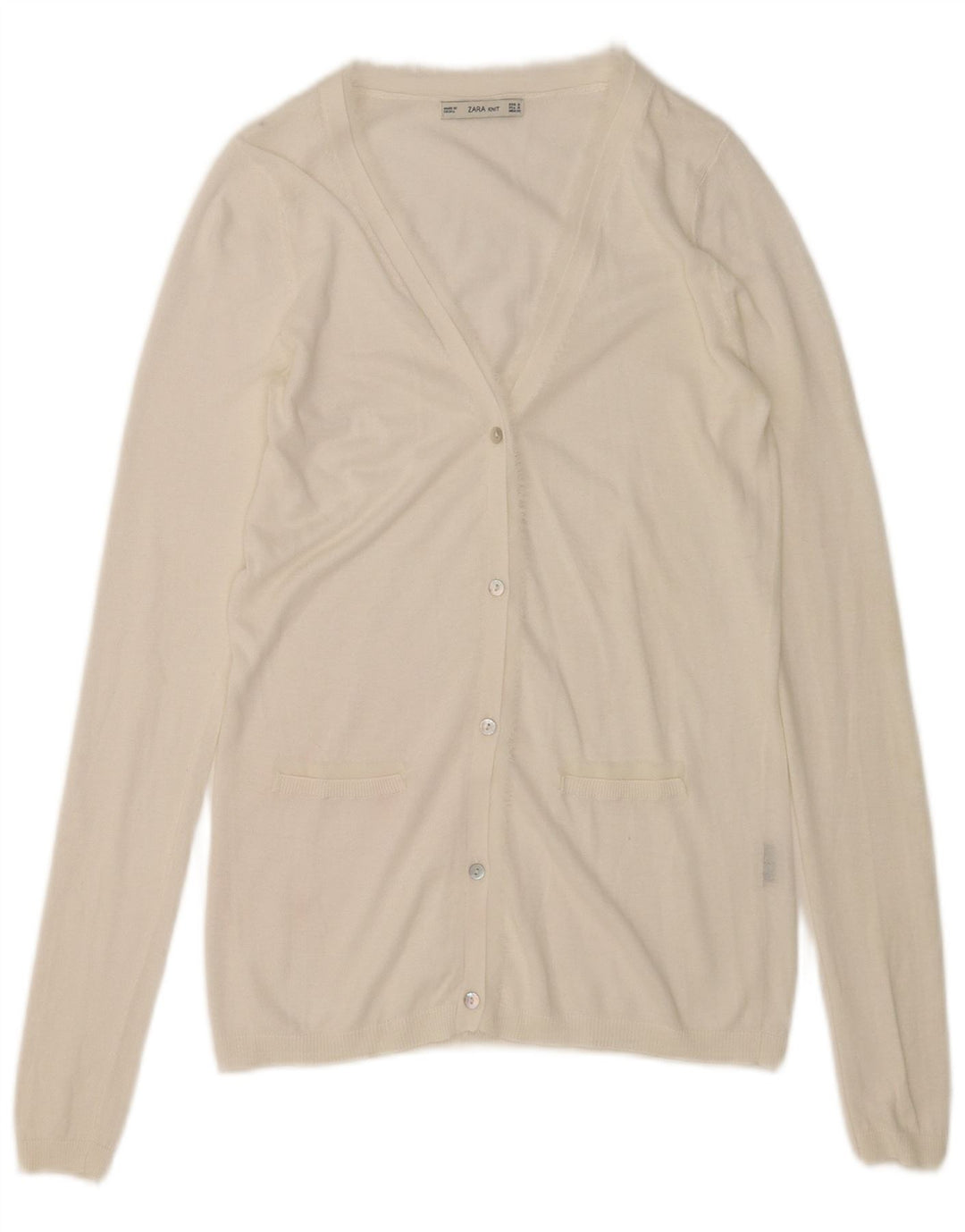 Zara Dame Cardigan Sweater UK 10 Small White