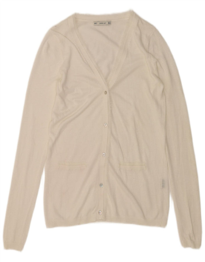 Zara Dame Cardigan Sweater UK 10 Small White