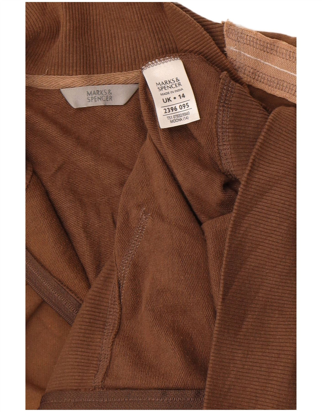 Marks & Spencer Womens træningsdragt topjakke UK 14 Stor brun farveblok