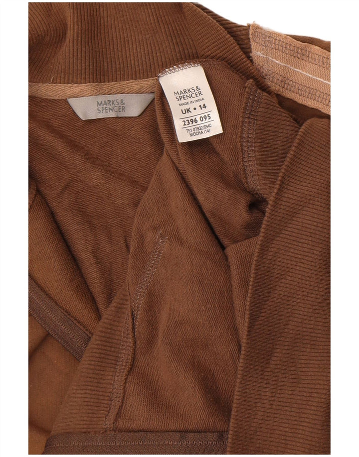 Marks & Spencer Womens træningsdragt topjakke UK 14 Stor brun farveblok