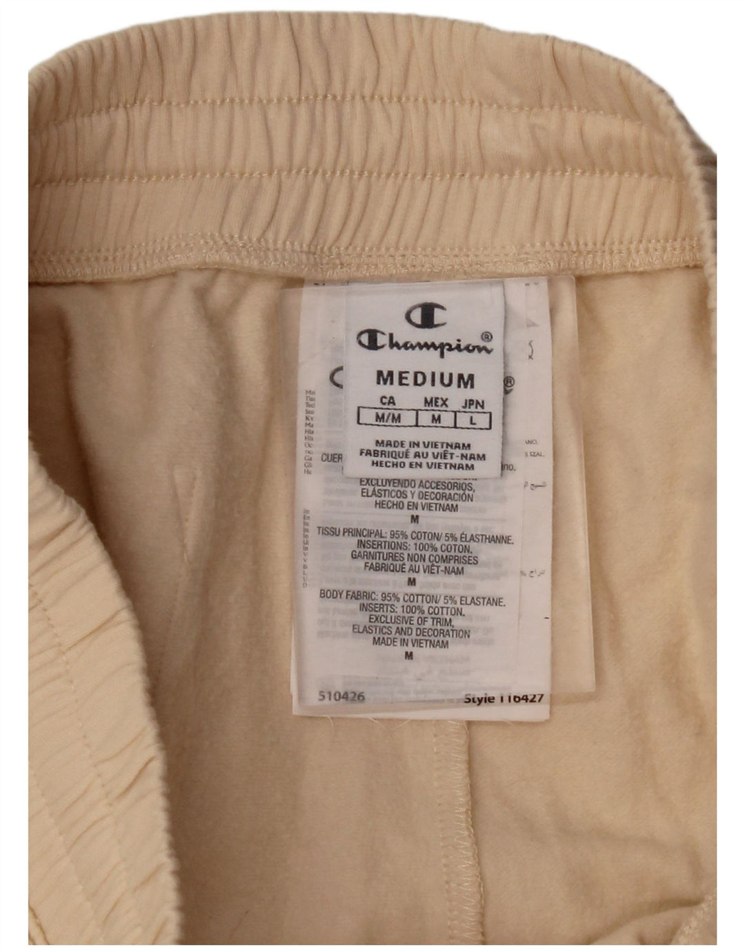 CHAMPION Dame træningsdragt Bukser Joggers UK 14 Medium Beige Bomuld
