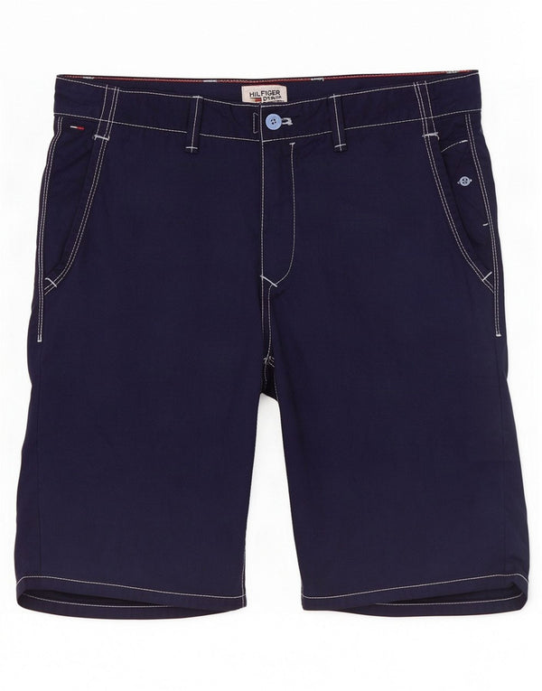 Tommy Hilfiger Mens Chino Shorts W34 Large Navy Blue Cotton