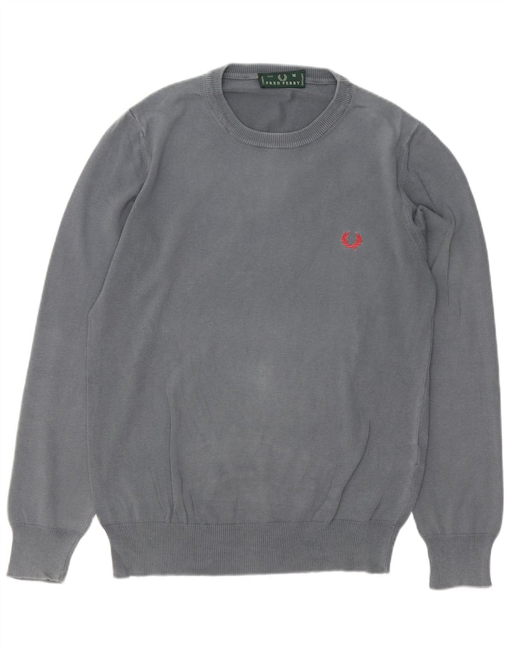 FRED PERRY Herre sweater med rund hals, mellemgrå bomuld