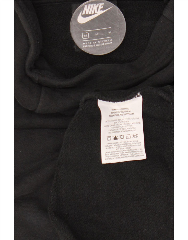 Nike Dame Oversized Hoodie Jumper UK 14 Medium Sort Bomuld