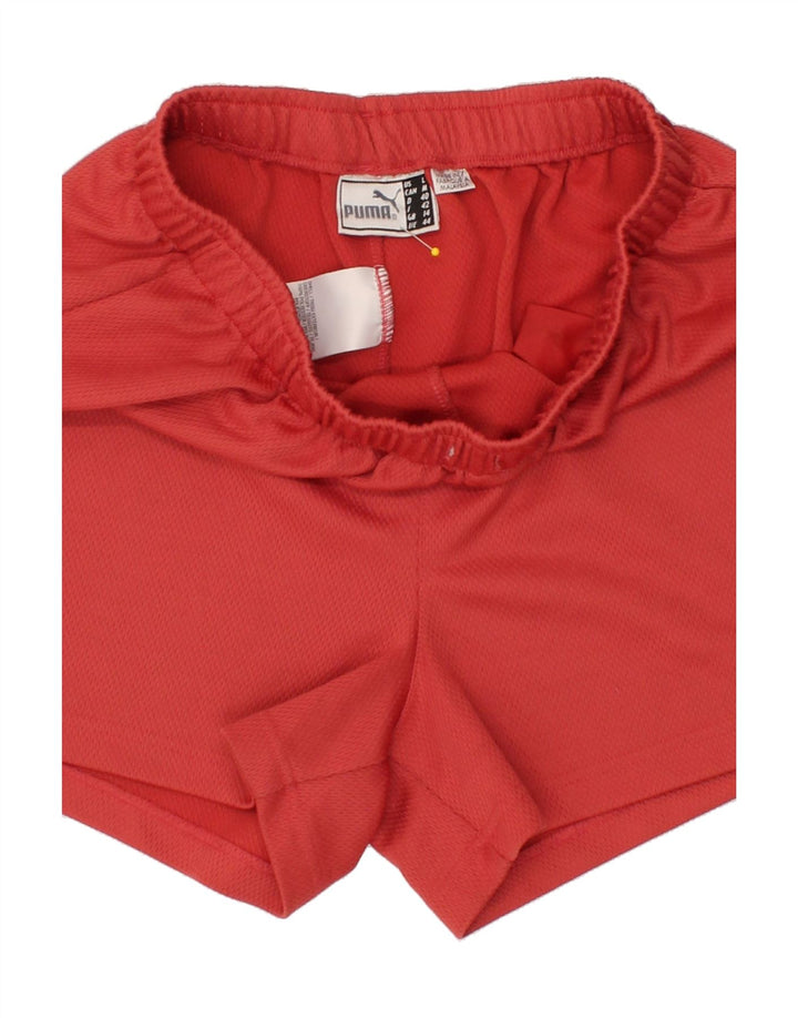 PUMA Womens Sport Shorts UK 14 Medium Red Polyester Vintage Puma and Second-Hand Puma from Messina Hembry 