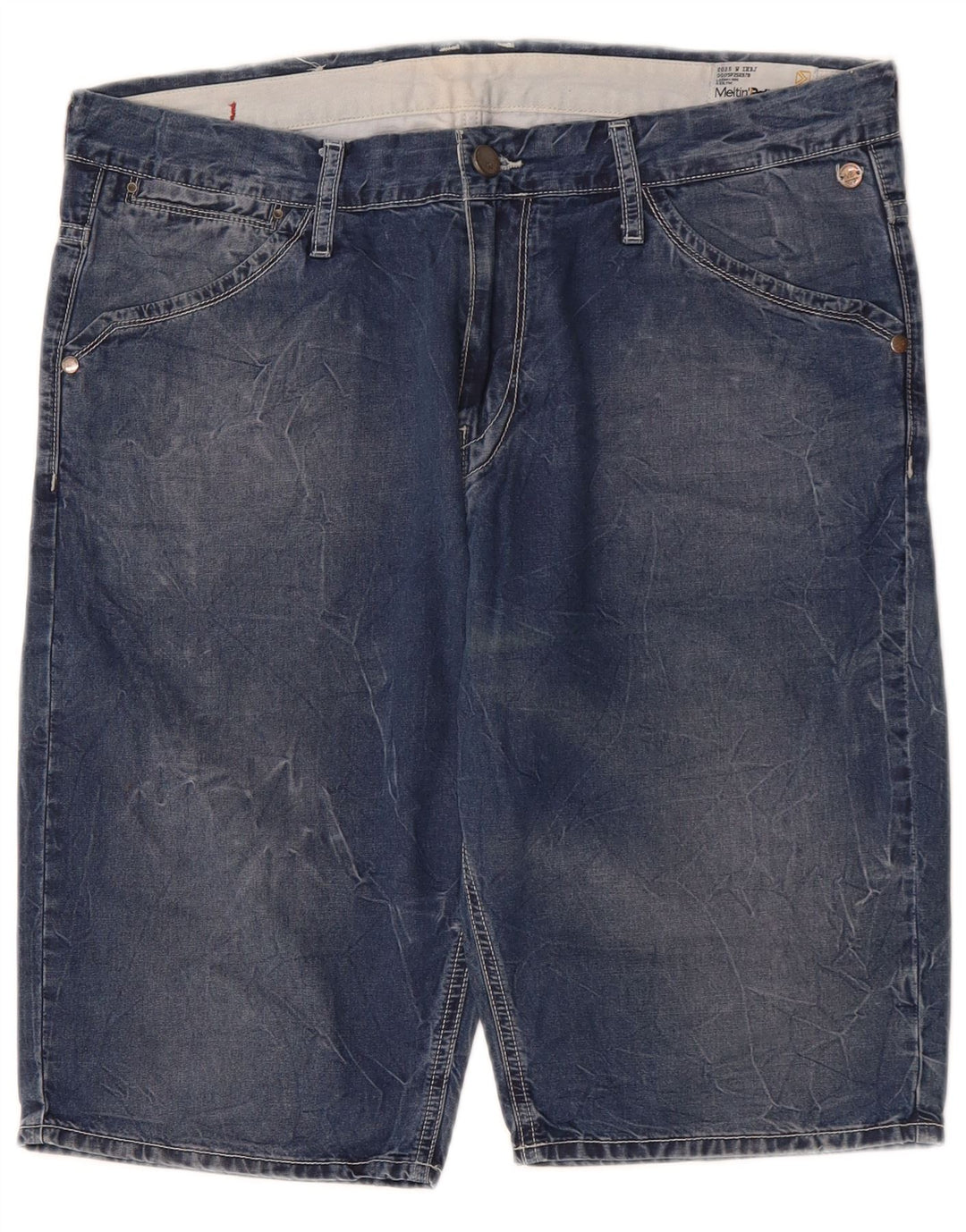 Meltin' Pot Herre Denim Shorts W36 Large Blue Cotton