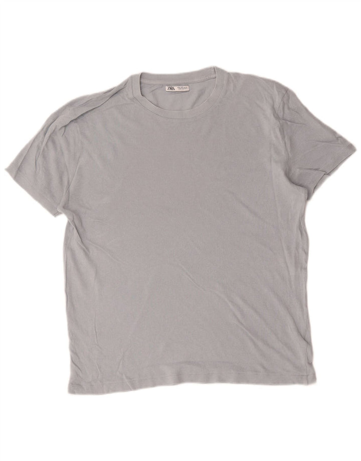 Zara herre T-shirt top mellemgrå bomuld