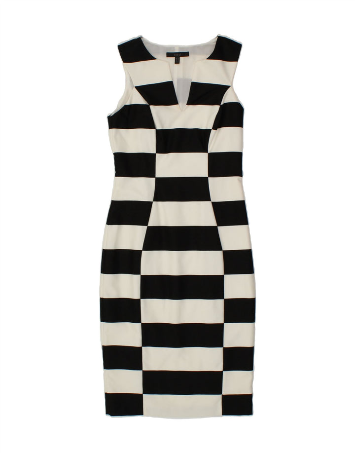 COAST Womens Sleeveless Bodycon Dress UK 8 Small  Black Striped Polyester Vintage Coast and Second-Hand Coast from Messina Hembry 