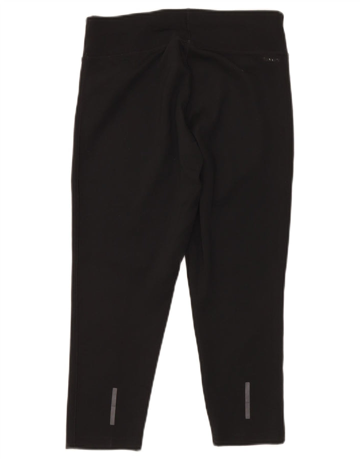 ADIDAS Dame Climalite Capri Leggings UK 10 Small Black Polyester