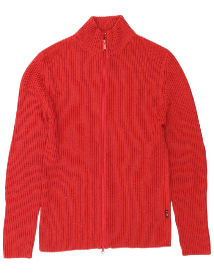 Riffel Herre Cardigan Sweater Stor Rød Merinould