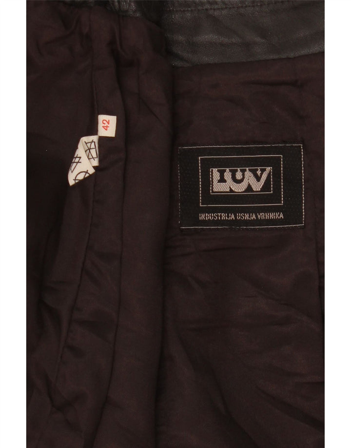 Vintage lædernederdel til kvinder IT 42 Medium W27 Sort