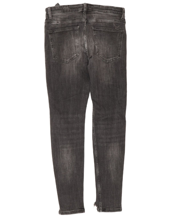 Zara Herre Distressed Skinny Jeans EU 40 Medium W31 L30 Grå Bomuld