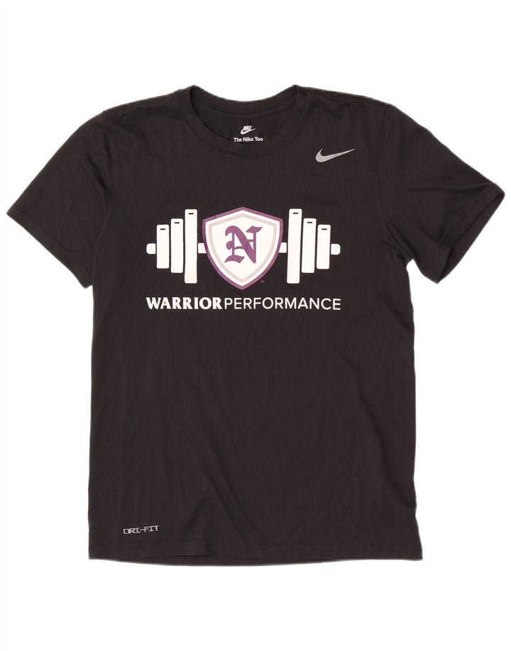 Nike Herre Dri Fit grafisk T-shirt top lille sort polyester