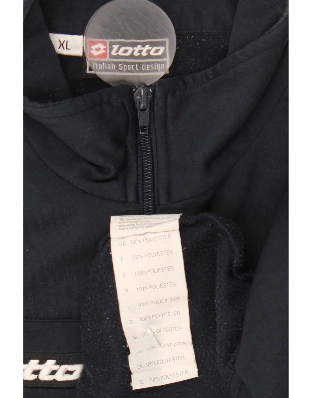 Lotto Herre Zip Neck Sweatshirt Jumper XL Navy Blue Polyester