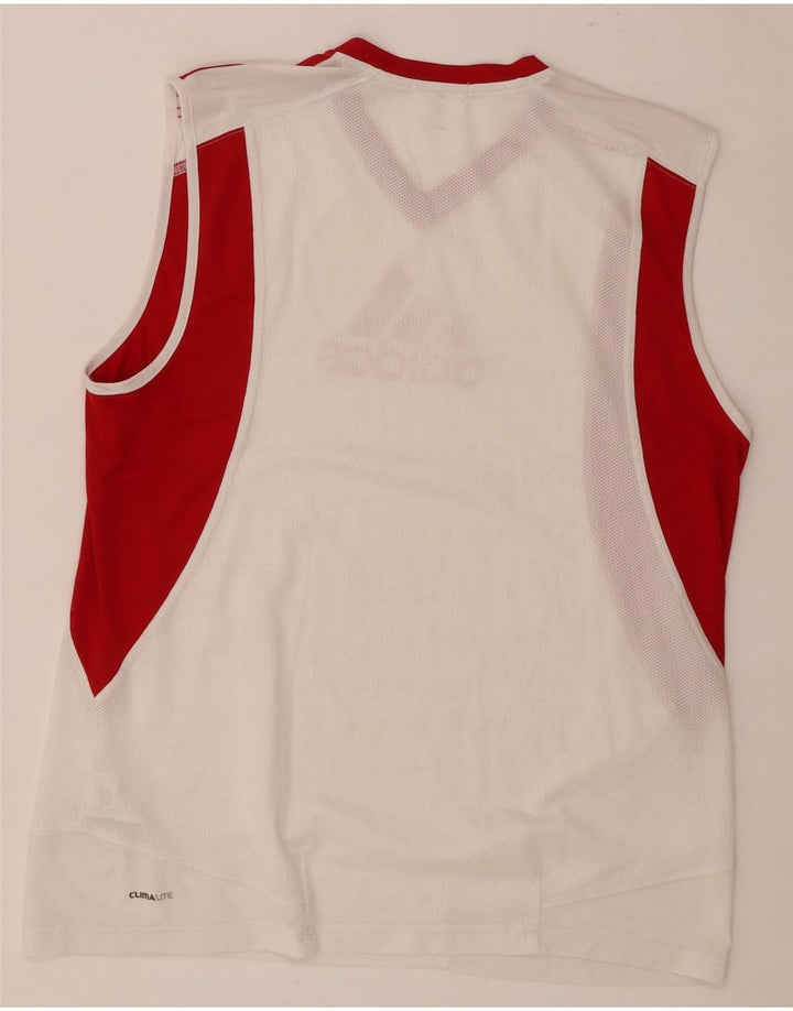 Adidas Herre Climalite Grafisk Vest Top Medium White Colourblock Polyester
