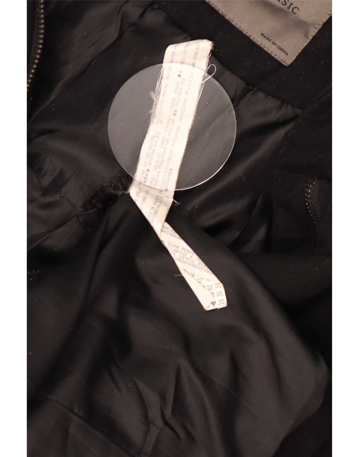 Zara Dame Hooded Windbreaker Coat UK 18 XL Sort Polyester