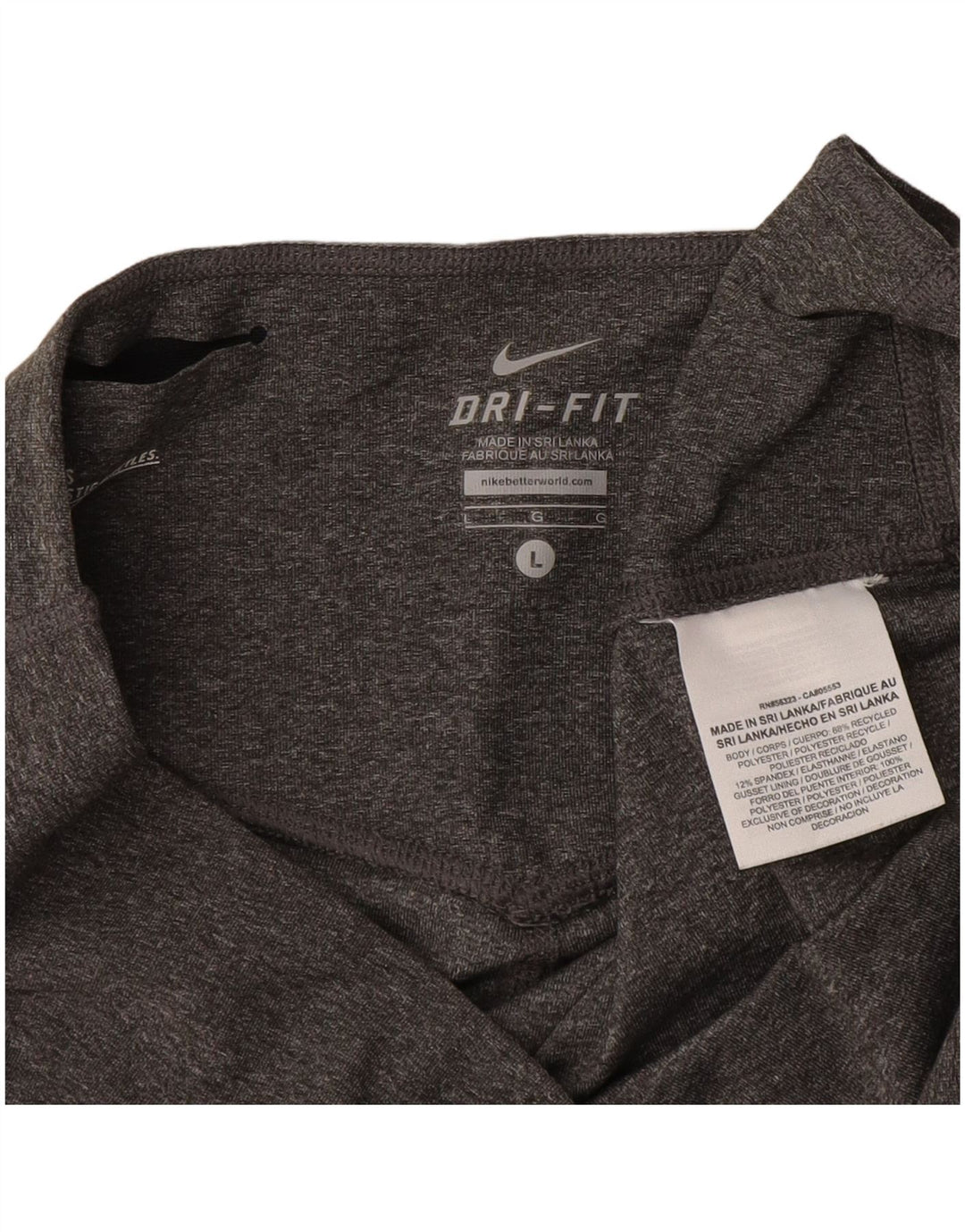 Nike Dame Dri Fit Capri Leggings UK 16 Large Grå Polyester