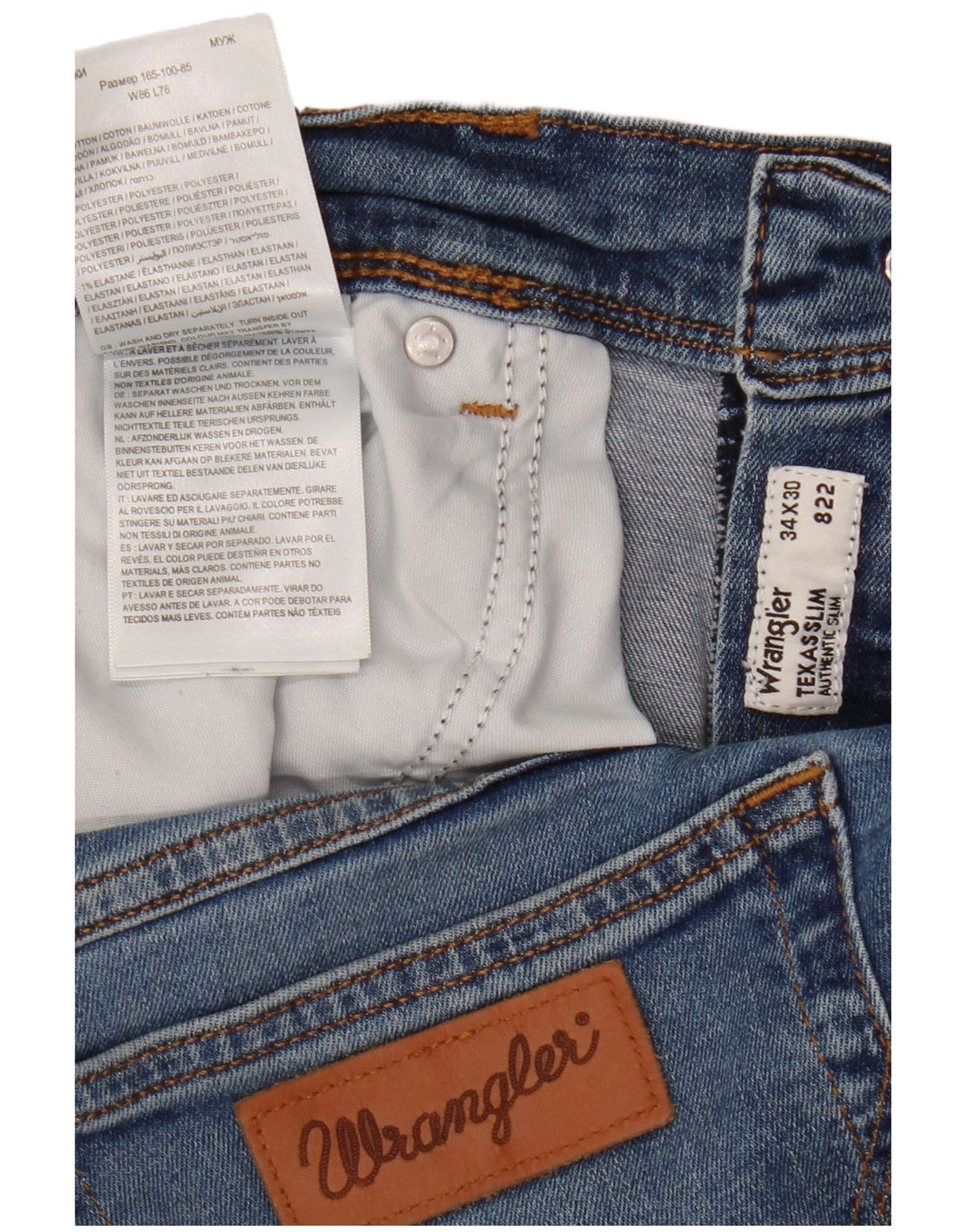 Wrangler Slim Jeans til mænd W34 L30 blå bomuld