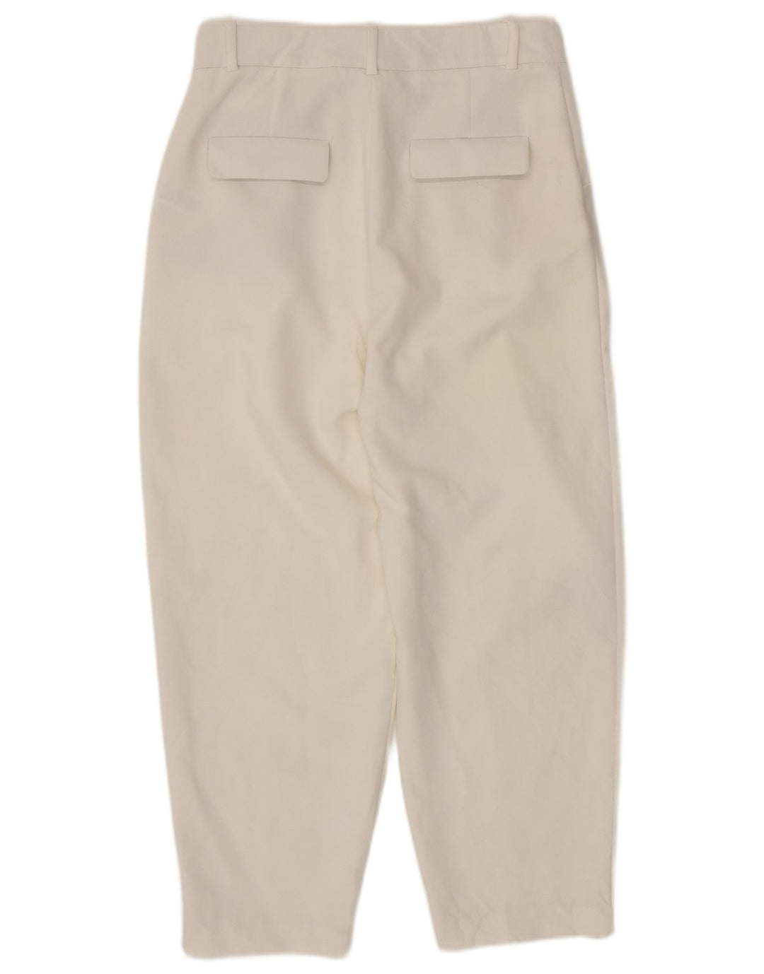 ZARA, koniske, tilspændte fritidsbukser til kvinder, små W26 L25 hvid polyester