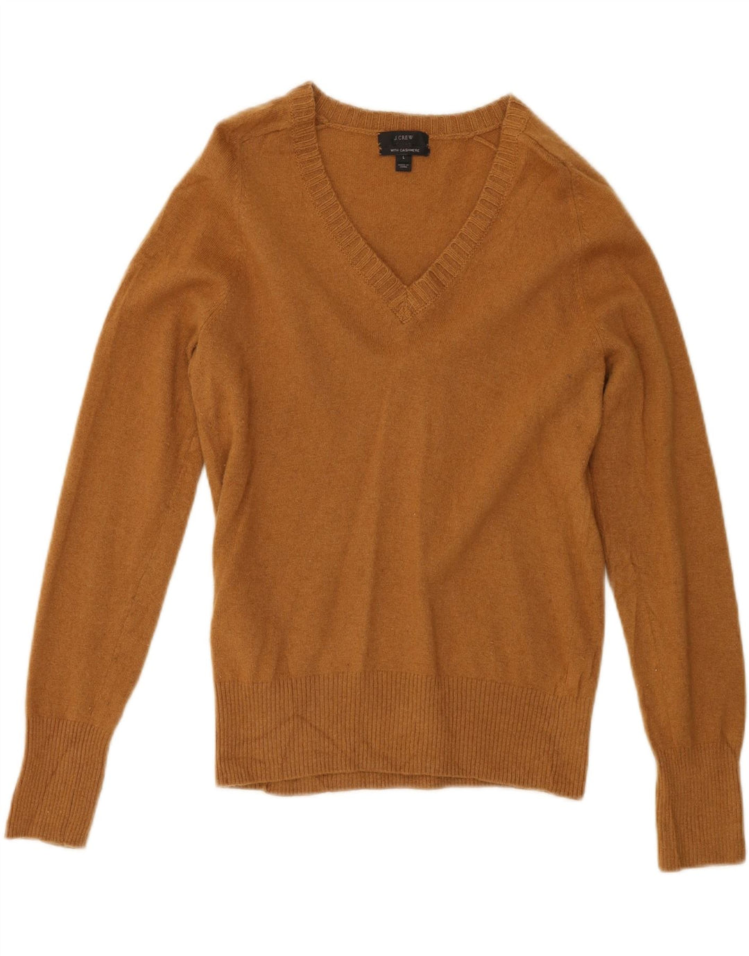 J. CREW Womens V-Neck Jumper Sweater UK 16 Large Brown Vintage J. Crew and Second-Hand J. Crew from Messina Hembry 