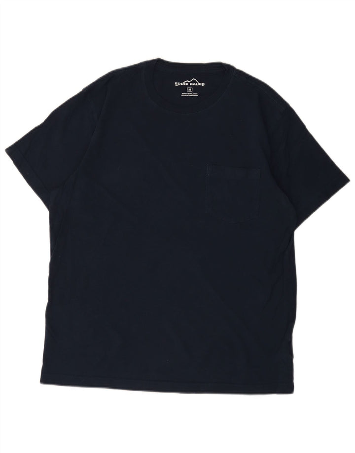 EDDIE BAUER Herre T-Shirt Top Medium Marineblå Bomuld