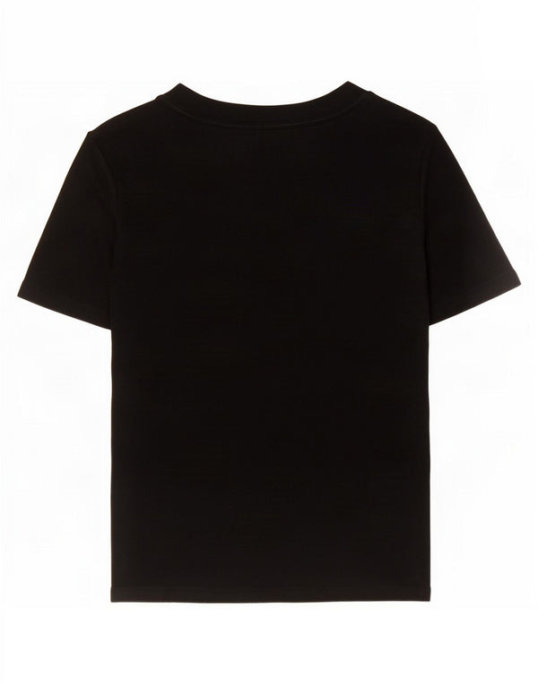 Zara Womens Crop T-Shirt Top UK 10 Small Black Viscose