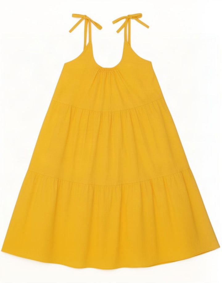 Vintage solkjole til kvinder UK 12 Medium Yellow