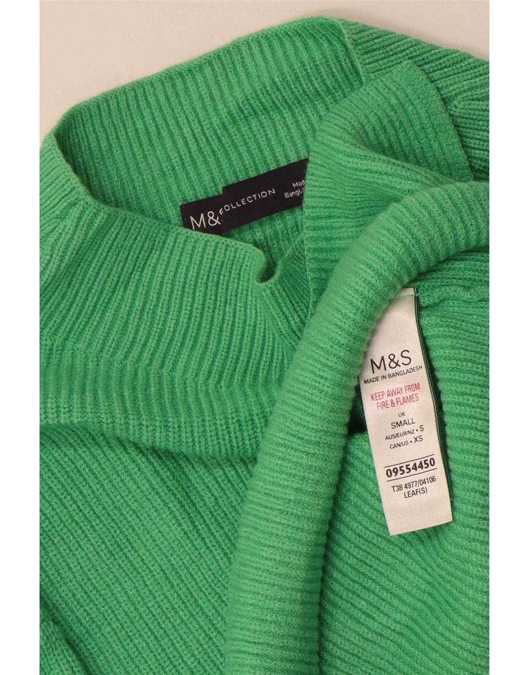 Marks & Spencer Dame Turtle Neck Jumper Sweater UK 10 Small Green Viscose