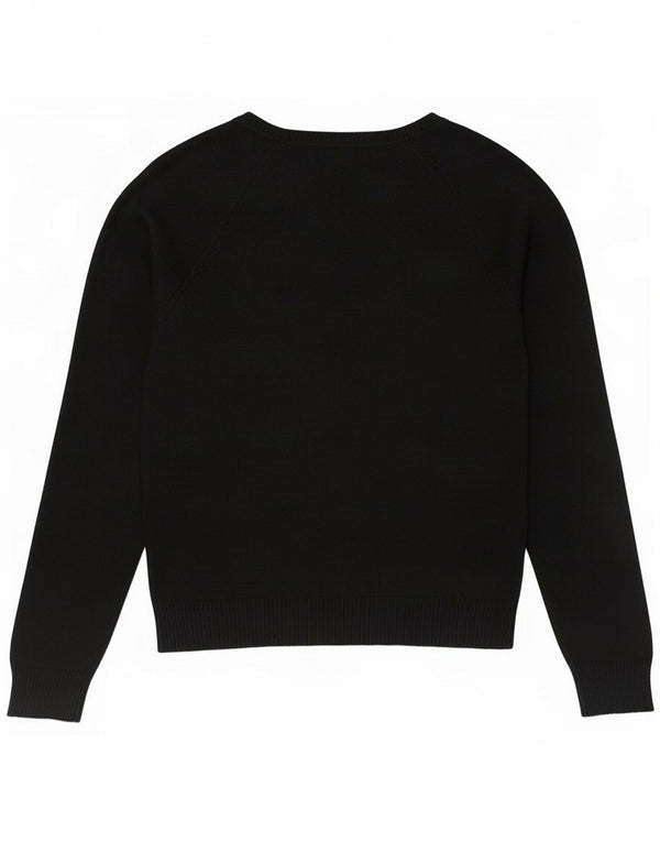 Zara Dame V-hals sweater UK 10 Lille sort bomuld