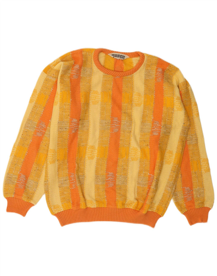 Boxer trøje med rund hals til mænd mellem gul stribet bomuld