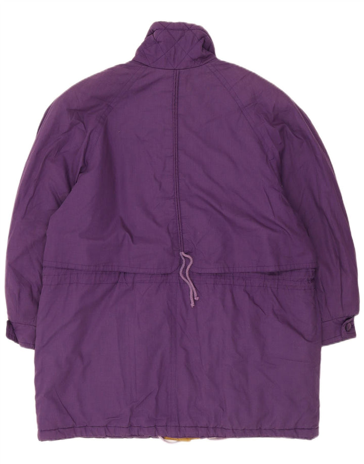 Vintage Dame Oversized Windbreaker Coat UK 14 Large Purple Polyester