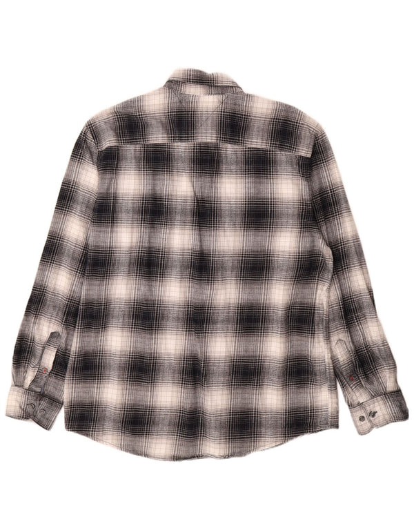 Tommy Hilfiger Herre Regular Fit Flanellskjorte XL Grå ternet bomuld